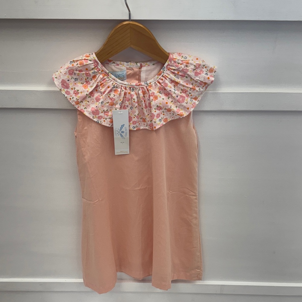 Charming Pink Floral Ruffle Kids Dress